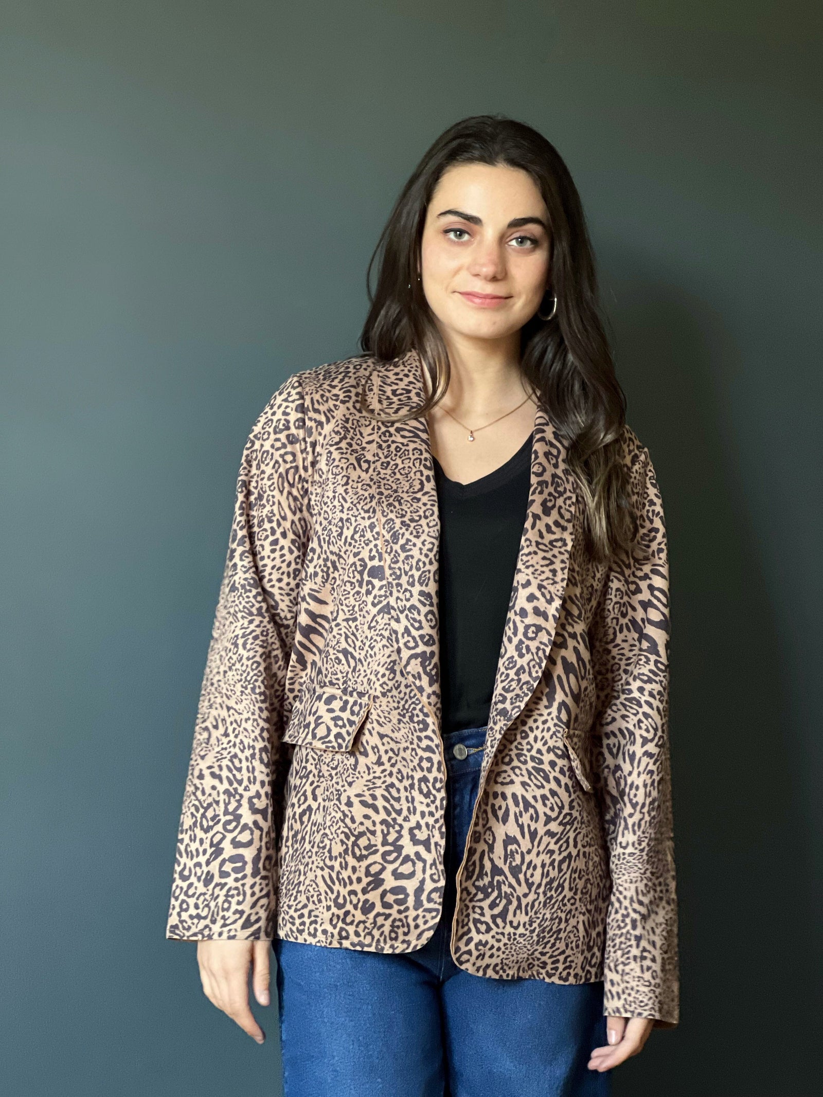 Blazer Gamuza Leopardo Moda Deco por ti 