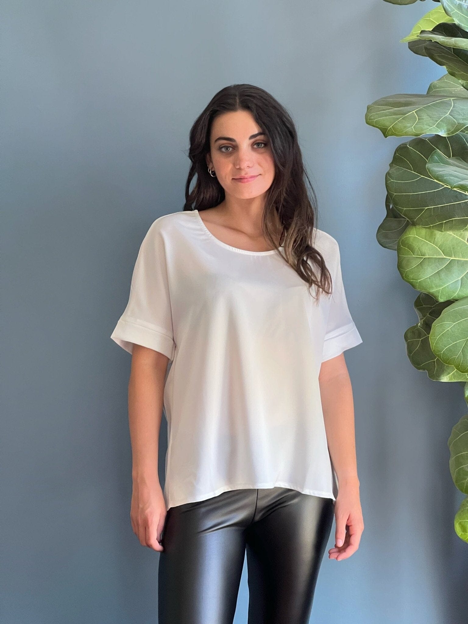 Blusa Satín Blanca Moda Deco por ti 