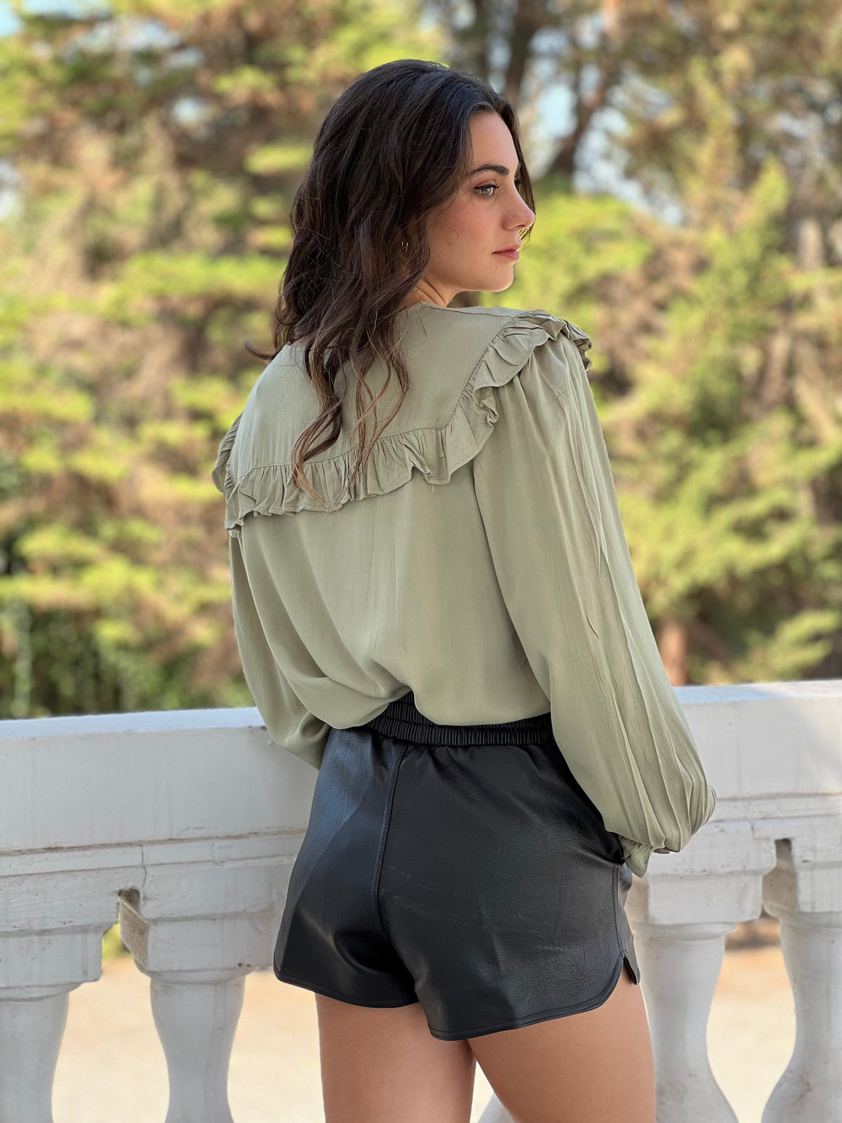 Blusas top verdes militar