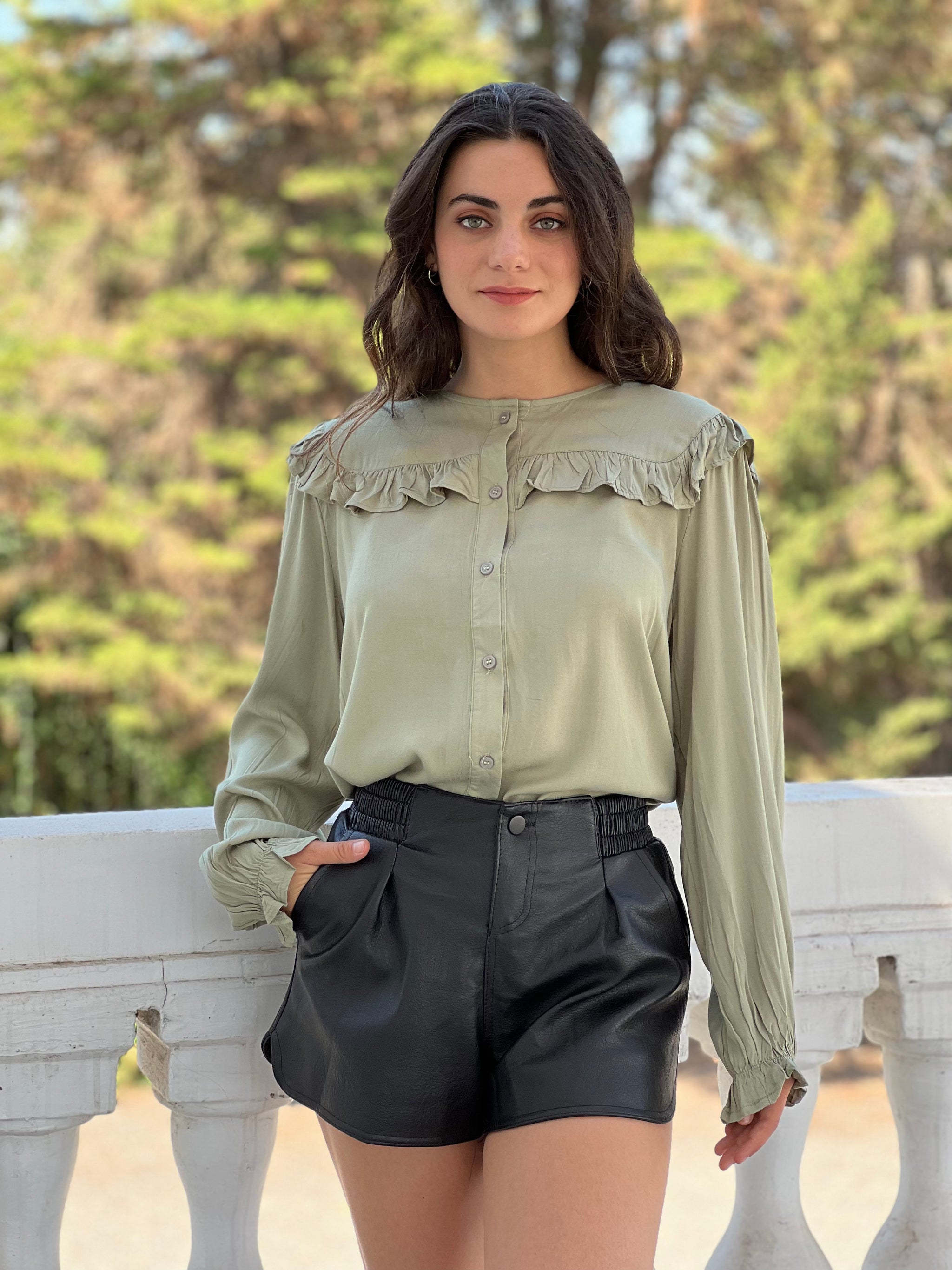 Blusa Vuelo Verde Militar Todo por ti