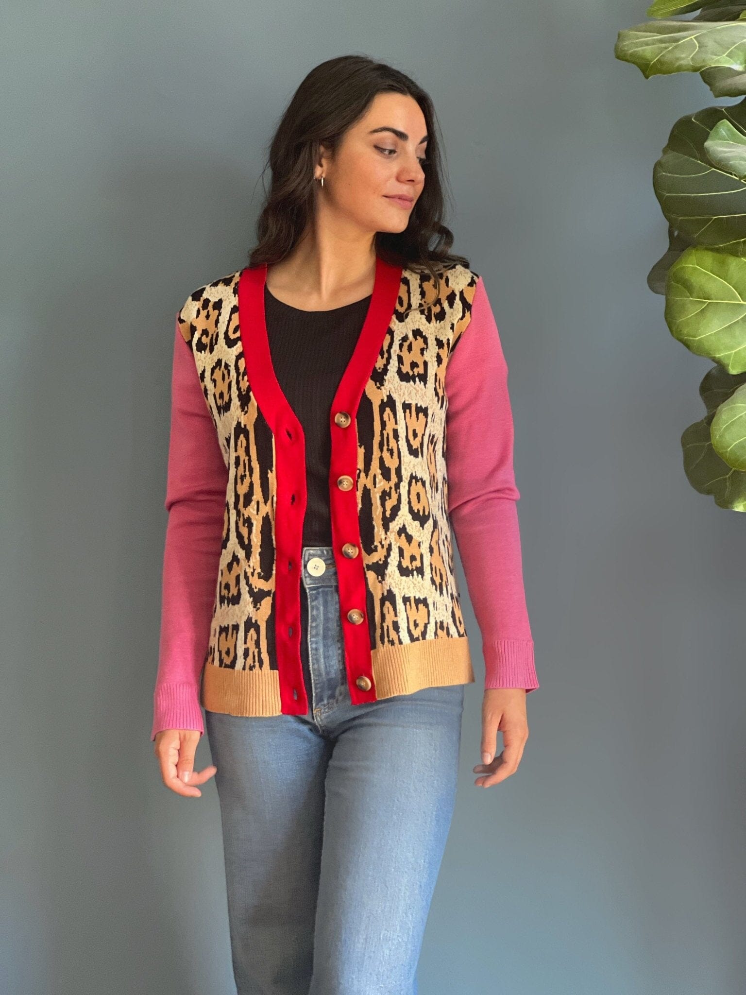 Chaleco Leopardo con Rojo Moda Deco por ti 