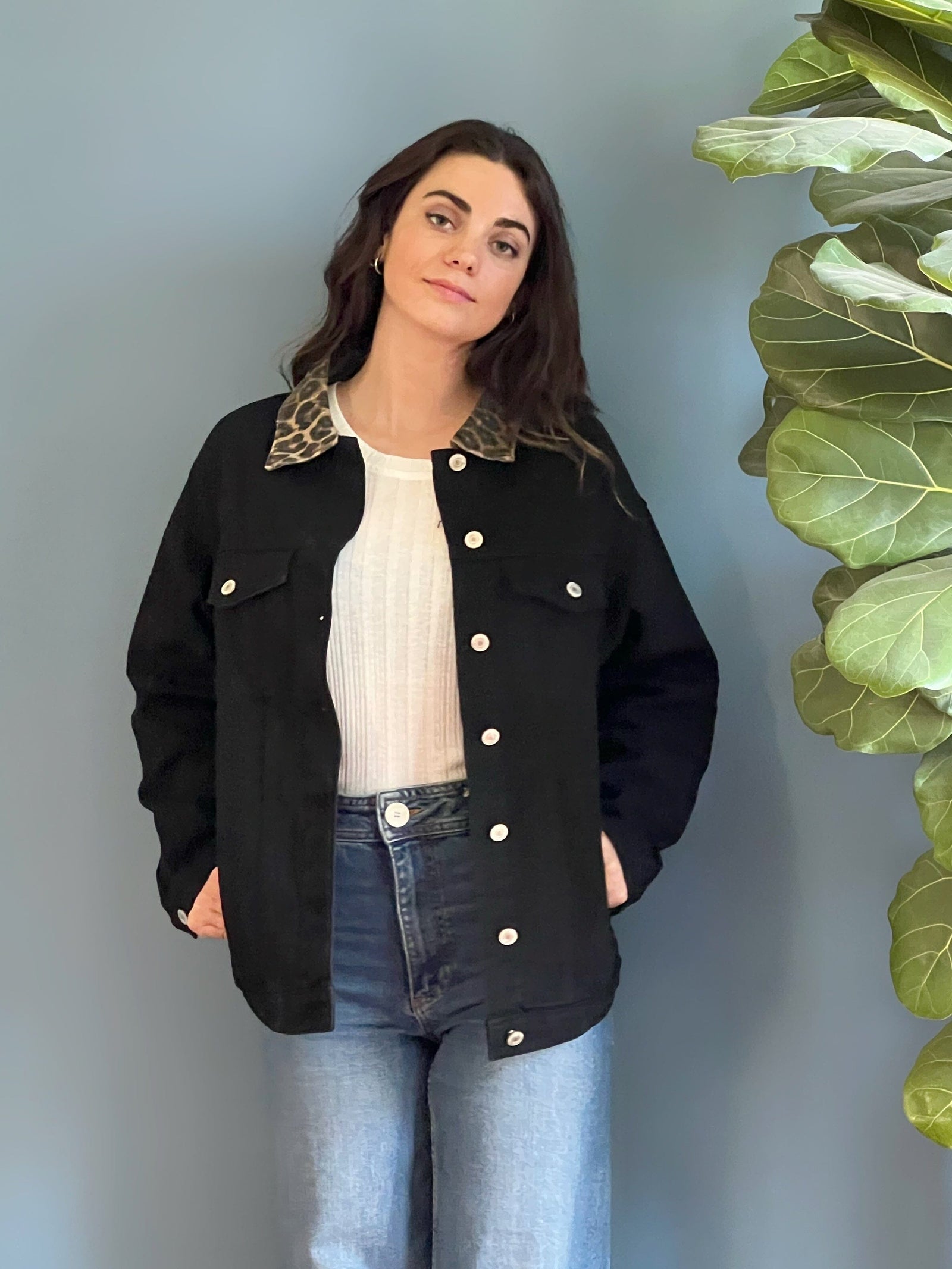 Chaqueta Print Cuello Negro Deco por ti 