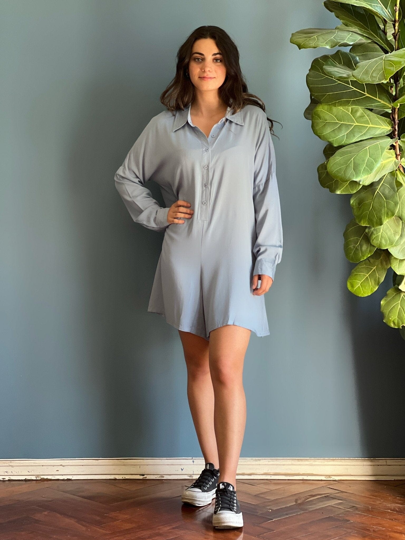 Enterito Camisero Celeste Moda Deco por ti 