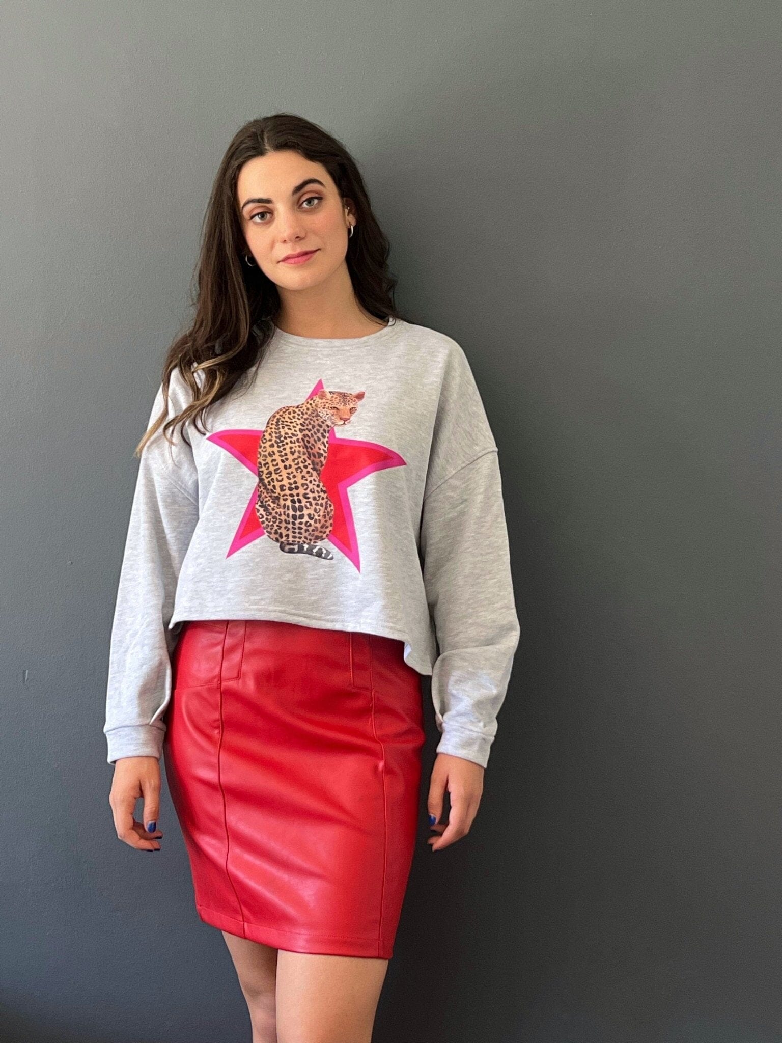 Falda Mane Ecocuero Roja Moda Todo por ti 