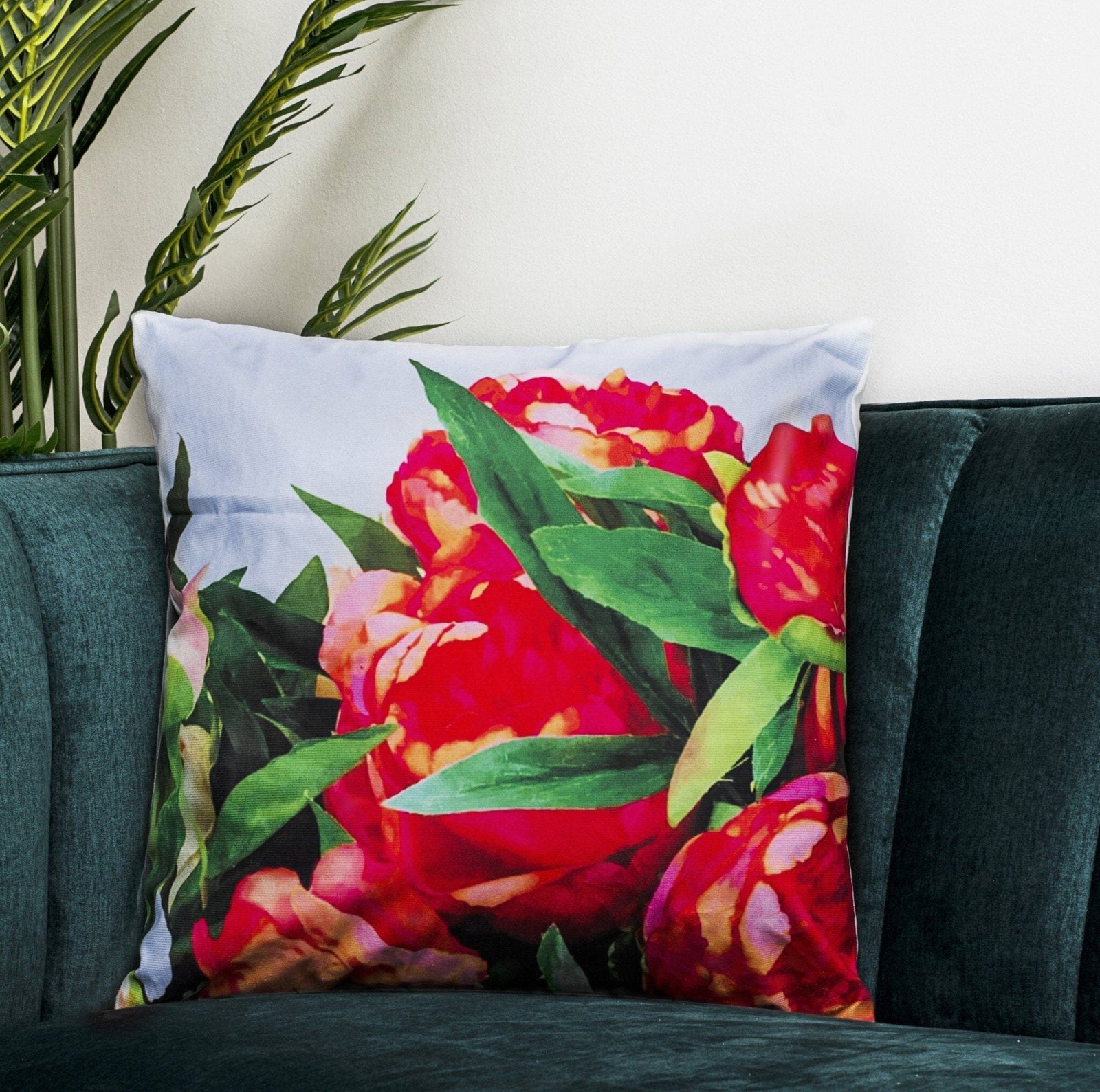 Funda Cojín Peonía Fucsia Deco por ti 