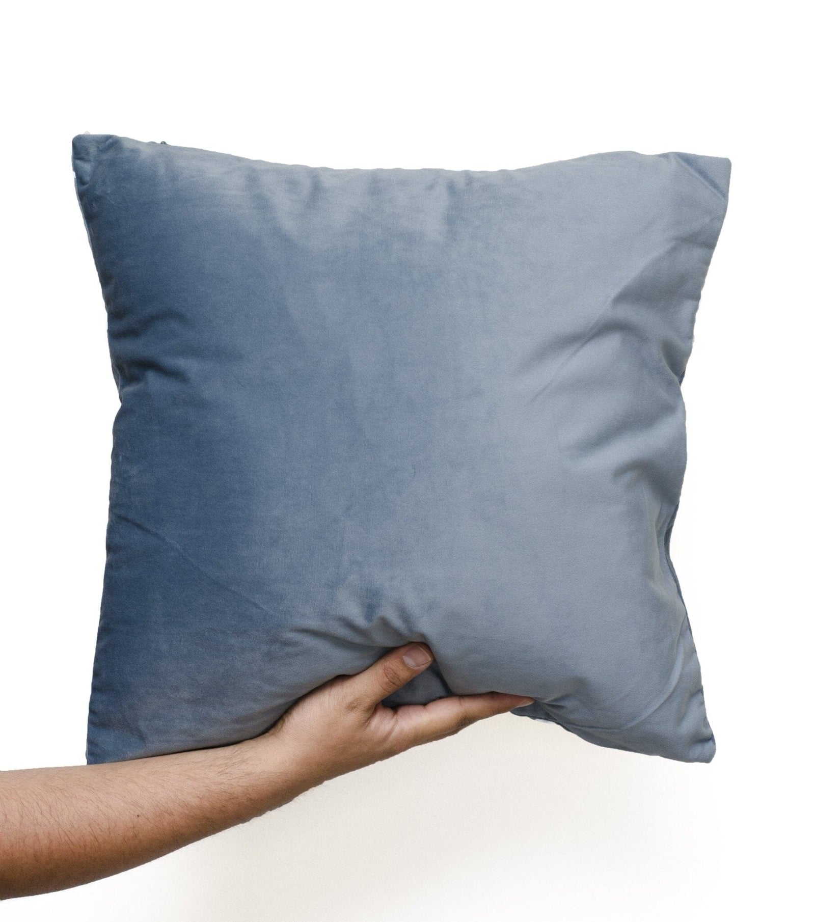 Funda Cojín Velvet Celeste Oscuro Fundas Cojín Deco por ti 