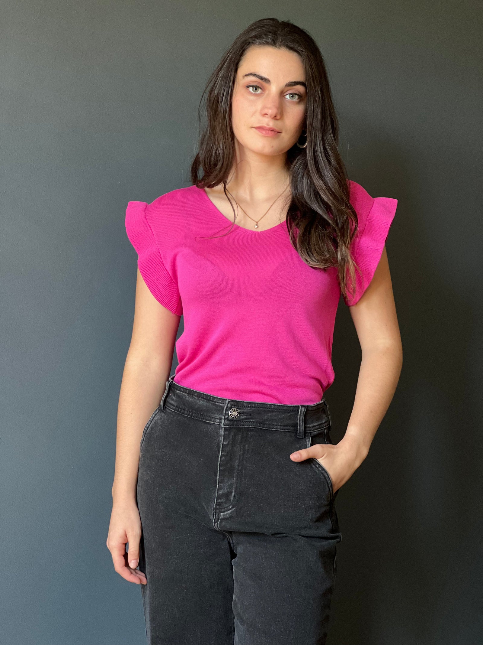 Polera Hilo Elena Fucsia Moda Deco por ti 