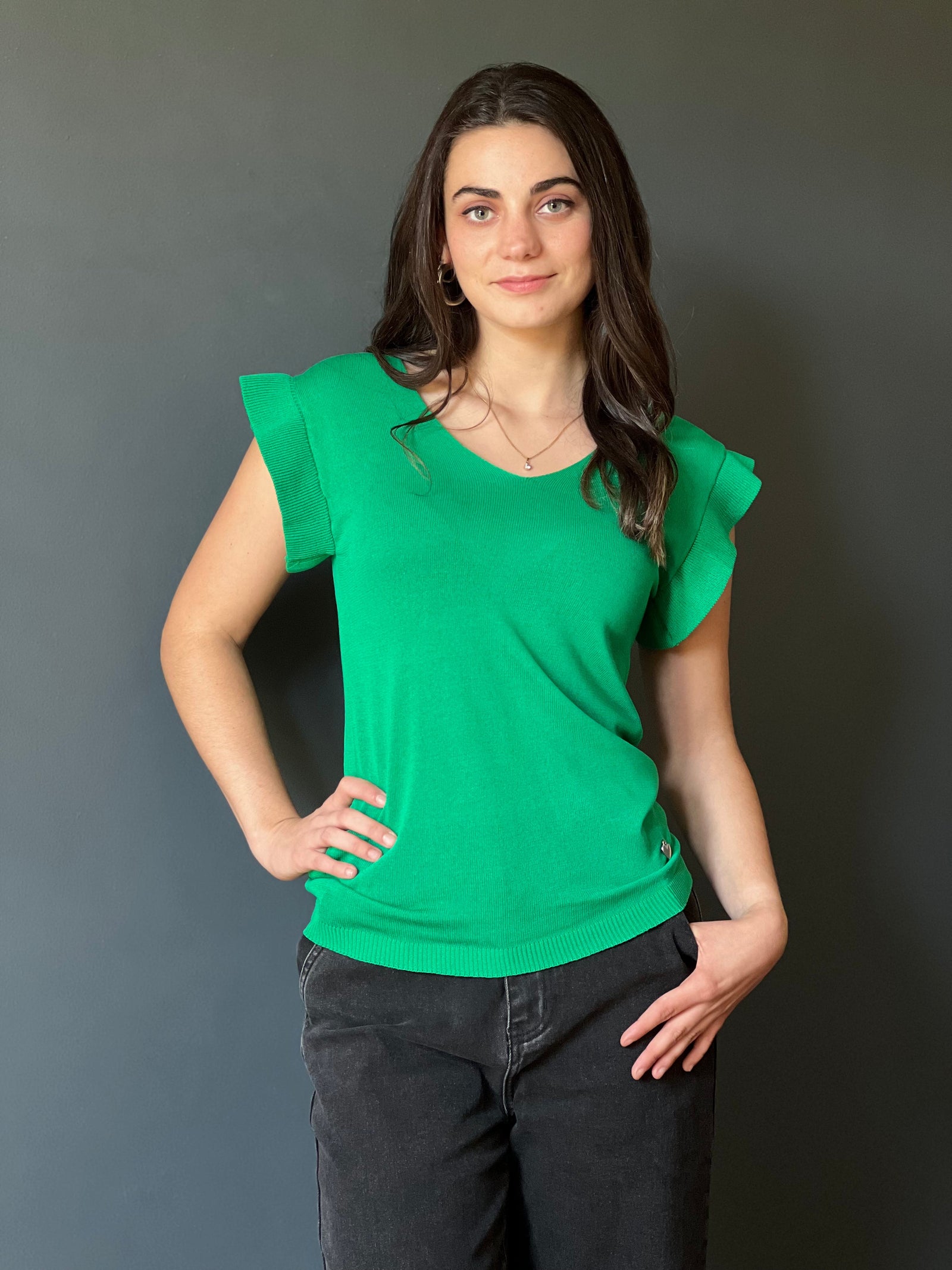 Polera Hilo Elena Verde Moda Deco por ti 