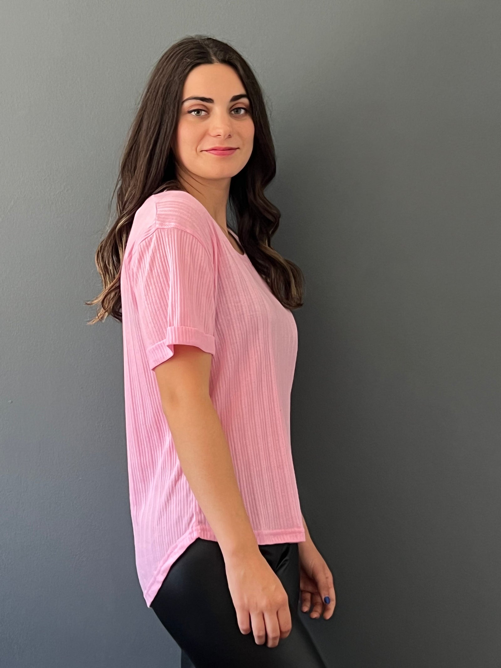 Polera Líneas Rosada Deco por ti 