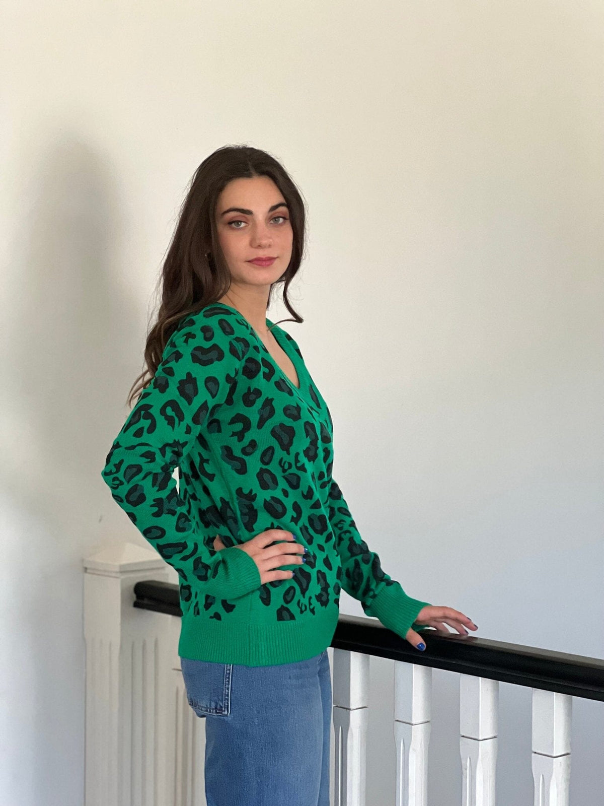 Sweater Leopardo Verde Moda Todo por ti 
