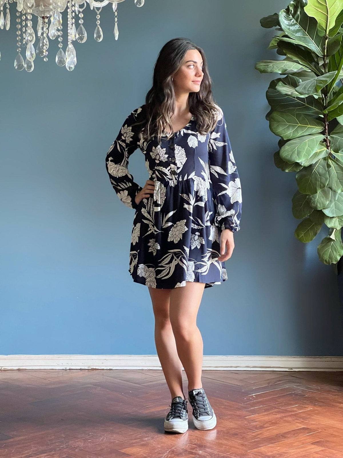 Vestido Floral Azul Moda Deco por ti 