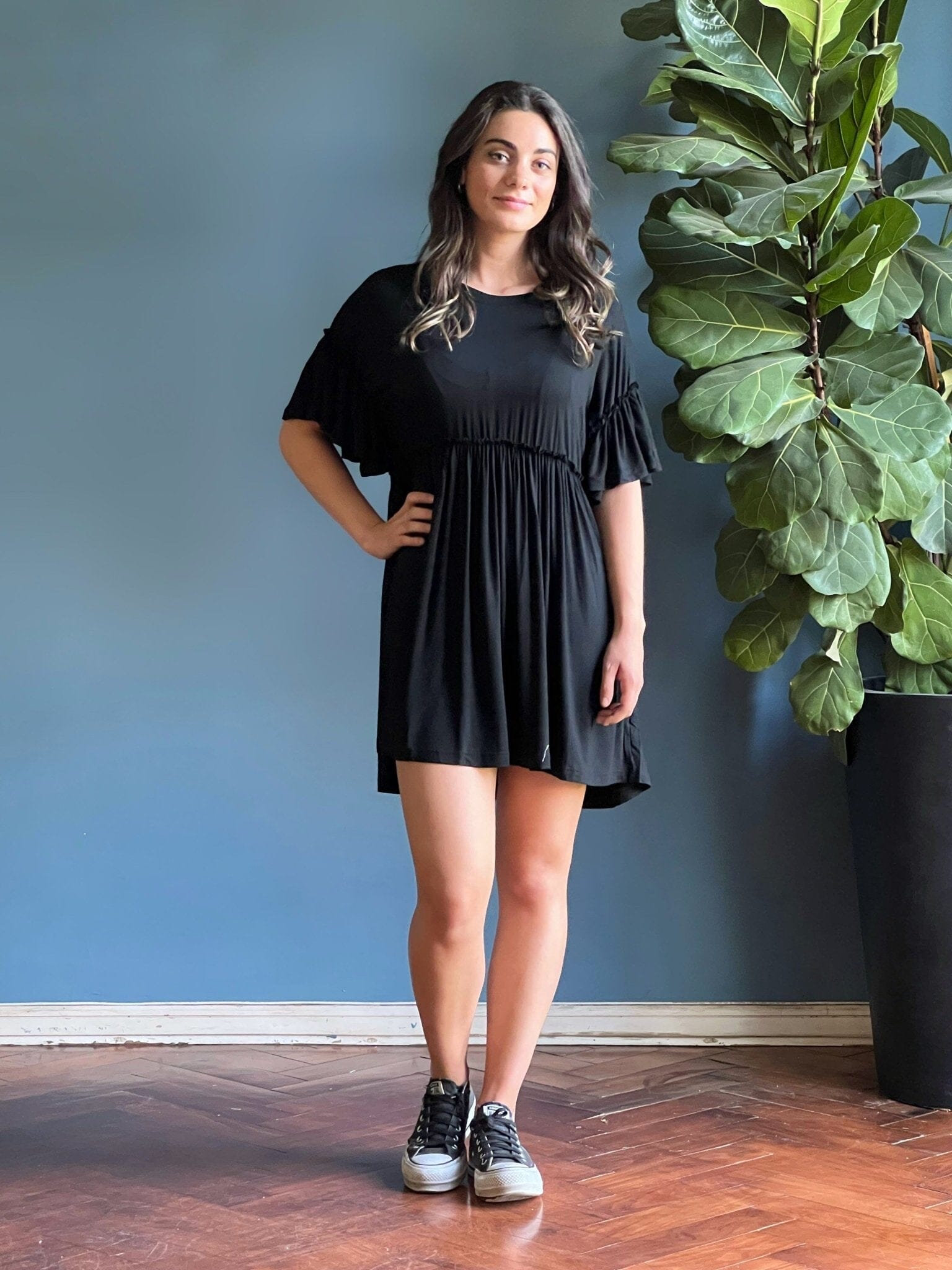 Vestido Pinzas Negro Moda Deco por ti 