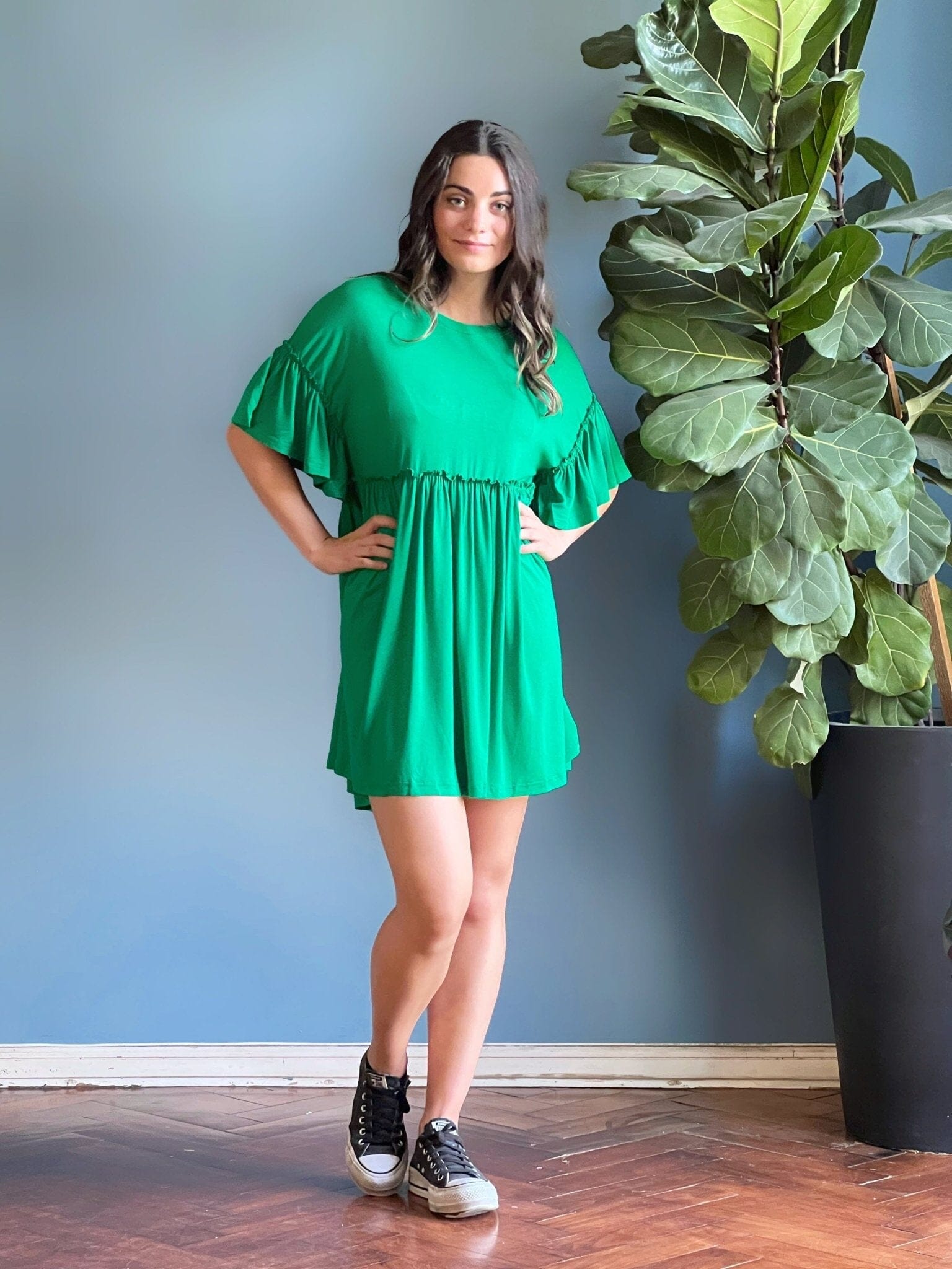 Vestido Pinzas Verde Moda Deco por ti 